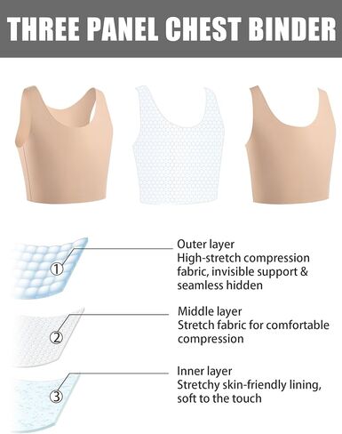 XUJI Transgender FTM Breathable Seamless Half Chest Binder in Saudi Arabia