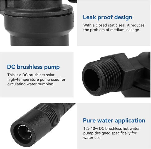 12v Dc Brushless Pump, 10w Solar Water Pump Solar High Temperature Water Pump for Fountain Pool Water Circulation System in Saudi Arabia