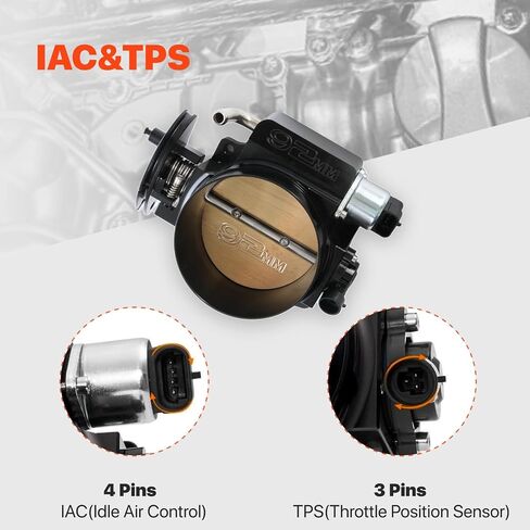 92 ملم تجميع الجسم الخانق مع TPS IAC لـ GM Gen III LS1 LS2 LS3 LS6 LS7 LSX LS Throttle Body 4 مسامير أسود in Kuwait