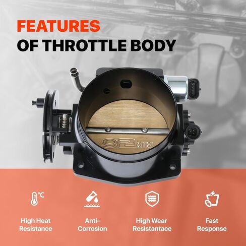 92 ملم تجميع الجسم الخانق مع TPS IAC لـ GM Gen III LS1 LS2 LS3 LS6 LS7 LSX LS Throttle Body 4 مسامير أسود in Kuwait