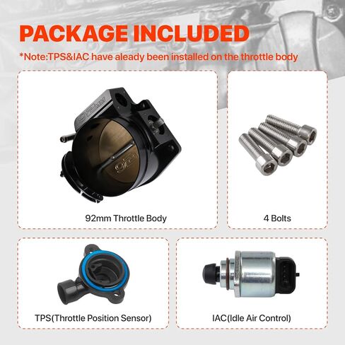 92 ملم تجميع الجسم الخانق مع TPS IAC لـ GM Gen III LS1 LS2 LS3 LS6 LS7 LSX LS Throttle Body 4 مسامير أسود in Kuwait