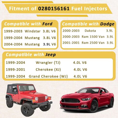 0280156161 OE 6cyl 3.8L و 4.0L عناصر الوقود ، متوافقة مع/Jeep 4.0 Wrangler Cherokee Grand 1999-2004 ، متوافق مع/Ford 3.8 Mustang Windstar 1999-2004 ، | 12 Holes | | مجموعة من 6 | in Saudi Arabia