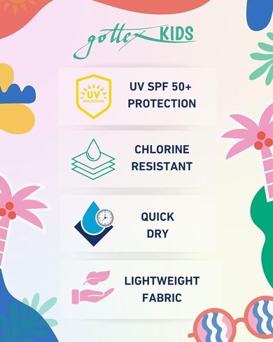 Gottex Kids Ocean Blooms Racerback Swim Sweat Chlorine تتلاشى ومضمنة UPF UV 50+ حماية in Kuwait