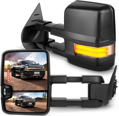 SCITOO Towing Mirrors Fit for 2014-2017 for Chevy Silverado/for GMC Sierra 1500 2015-2016 for Chevy Silverado/for GMC Sierra 2500 HD 3500HD with Power Heated Signal Backup Light in Saudi Arabia
