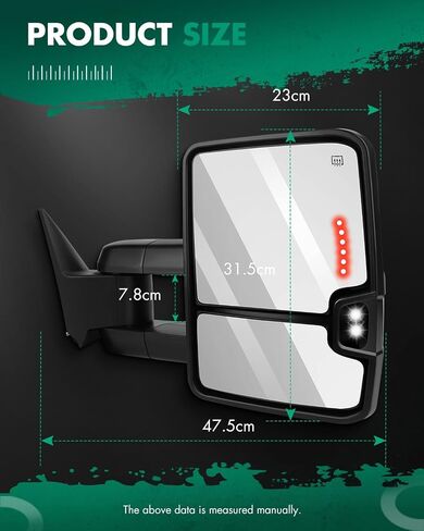 SCITOO Towing Mirrors Fit for 2014-2017 for Chevy Silverado/for GMC Sierra 1500 2015-2016 for Chevy Silverado/for GMC Sierra 2500 HD 3500HD with Power Heated Signal Backup Light in Saudi Arabia