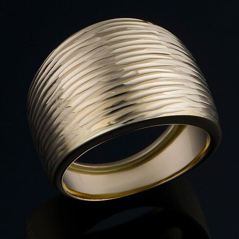 Kooljewelry 14K حلقة السيجار الذهب الصفراء الذهب - مصنوعة في إيطاليا in Saudi Arabia