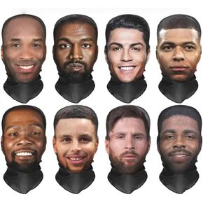3D Digital Print Funny Portrait Balaclava - Multi-Functional Outdoor Face Mask, Hip-Hop Headscarf, Send a Message for Customization in Saudi Arabia
