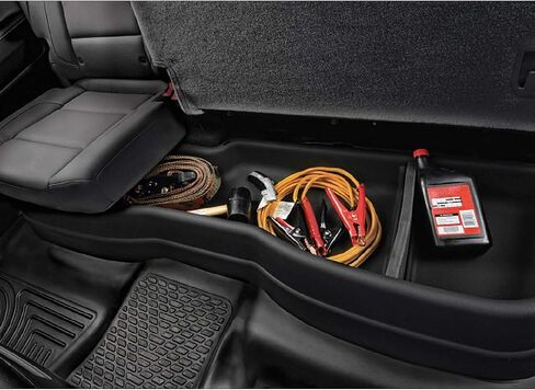 Auto Dynasty Rear Under Seat Tool Cargo Storage Box Organizer Compatible with 2014-2018 Chevy Silverado GMC Sierra 1500 Crew Cab, 2015-2019 Chevy Silverado GMC Sierra 2500HD 3500HD Crew Cab in Saudi Arabia