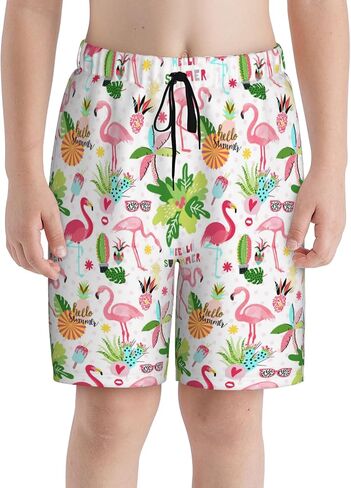 Boys Swim Trunks Quick Dry Breathable Mesh Compression Lining Teen Elastic Pants S-XL in Kuwait