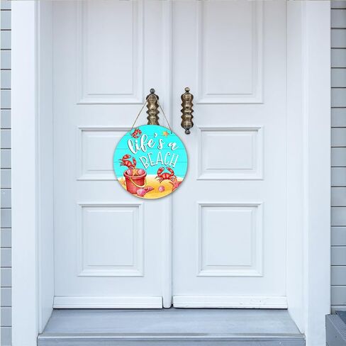 Tiki Bar Decor Wooden Ornament Summer Decor for Front Door Sign Decor Keepsake, Hawaii Tropical Beach House Decoration, Wooden Hanging Sign Kitchens Living Room Decor for Home Office -DH322 in Saudi Arabia