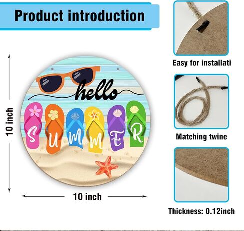 Tiki Bar Decor Wooden Ornament Summer Decor for Front Door Sign Decor Keepsake, Hawaii Tropical Beach House Decoration, Wooden Hanging Sign Kitchens Living Room Decor for Home Office -DH322 in Saudi Arabia