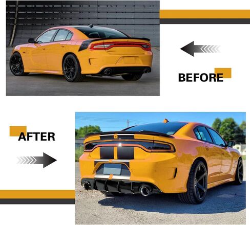 Rear Diffuser Compatible with 2015-2023 Dodge Charger Scat SRT Daytona GT R/T Non-Widebody Models Valance Rear Bumper Lip Splitter Spoiler Glossy Black in Kuwait