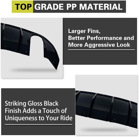 Rear Diffuser Compatible with 2015-2023 Dodge Charger Scat SRT Daytona GT R/T Non-Widebody Models Valance Rear Bumper Lip Splitter Spoiler Glossy Black in Kuwait