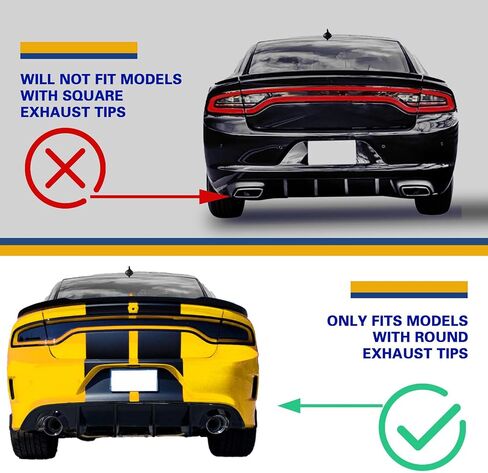 Rear Diffuser Compatible with 2015-2023 Dodge Charger Scat SRT Daytona GT R/T Non-Widebody Models Valance Rear Bumper Lip Splitter Spoiler Glossy Black in Kuwait