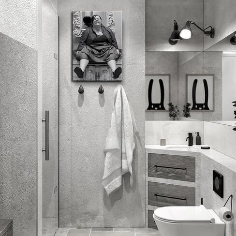 ZNHART Funny Bathroom Wall Decor Black and White Canvas Print, Classic Movie Posters Wall Art for Office Lounge Area Restroom 12x16 Inch in Saudi Arabia