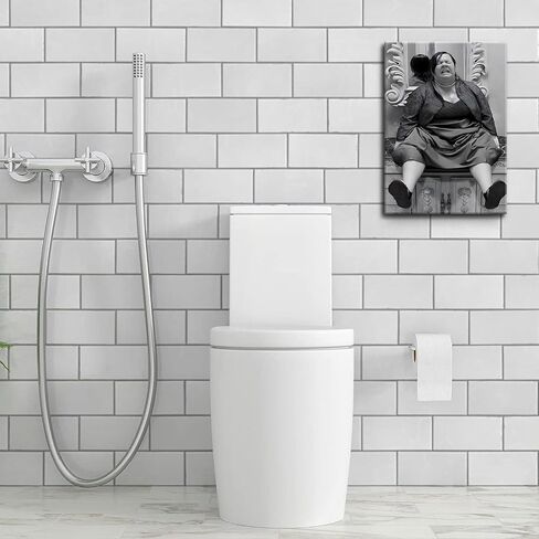 ZNHART Funny Bathroom Wall Decor Black and White Canvas Print, Classic Movie Posters Wall Art for Office Lounge Area Restroom 12x16 Inch in Saudi Arabia