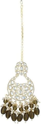 I Jewels Gold Plated Indian Wedding Bollywood Kundan Pearl Choker Necklace Jewellery With Dangle Earrings Set For Women/Girls (K7262) in Saudi Arabia