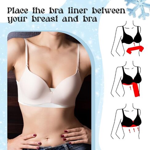 Toulite Cool Ice Silk Bra Liners for Sweat 10 Pcs 3 Layer Medium Washable Rectangle Cool Ice Silk Under Breasts Pads for Women Absorb Sweating, 18 x 3 Inches White for Summer in Saudi Arabia