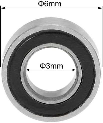 uxcell MR116-2RS Deep Groove Ball Bearings 6mm Inner Dia 4mm OD 4mm Bore Double Sealed Chrome Steel Z2 4pcs in Saudi Arabia