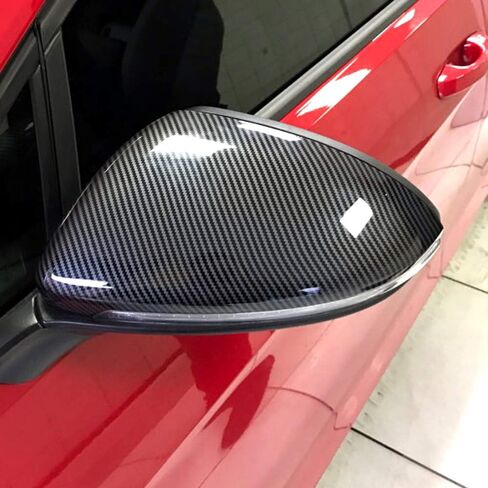 2 أجهزة كمبيوتر لـ VW Golf 7 MK7 7.5 GTD GTI Touran L E-Golf Side Wing Cover Cover Cover Cover Bright Black Rearview Mirror Cover 12-20 (Blude Black) in Kuwait