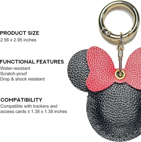 Handcrafted Genuine Leather Keychain, Compatible with Apple Air Tag Holder, Cute Hidden Air Tag Key Chain Bag Charms Purse Accessories (Bicolor Sheep) in Kuwait