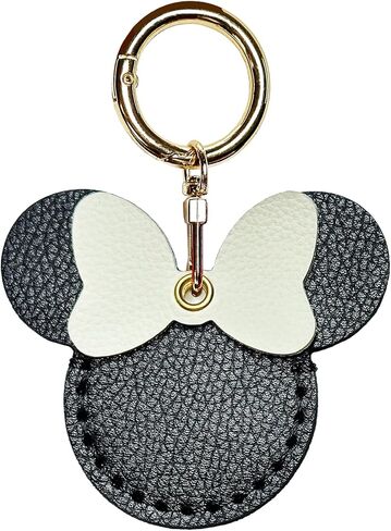 Handcrafted Genuine Leather Keychain, Compatible with Apple Air Tag Holder, Cute Hidden Air Tag Key Chain Bag Charms Purse Accessories (Bicolor Sheep) in Saudi Arabia