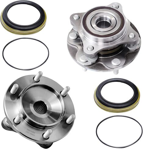 Detroit Axle - 4WD Front Wheel Bearing Hubs for Toyota 4Runner FJ Cruiser Tacoma Lexus GX460 GX470, Replacement Wheel Bearings and Hub Assembly Set, Pair Hubs in Saudi Arabia