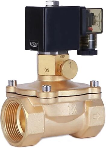 DN15-50 Electric Solenoid Valve Brass With Manual Emergency Switch AC220V DC24V For Water Oil Air + Energy Saving Solenoid Valve(DN40,G_DC24V_ORDINARY TYPE) in Kuwait