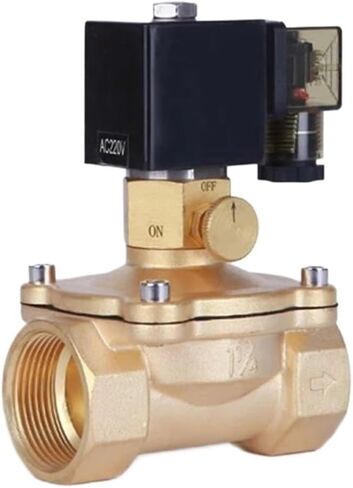 DN15-50 Electric Solenoid Valve Brass With Manual Emergency Switch AC220V DC24V For Water Oil Air + Energy Saving Solenoid Valve(DN40,G_DC24V_ORDINARY TYPE) in Kuwait