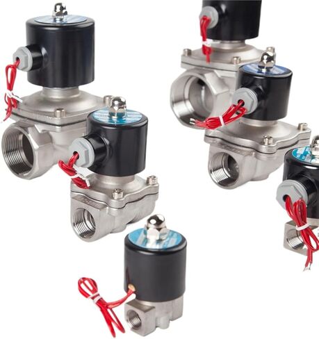 1/4 "3/8" 1/2 "3/4" 1 "1-1/2" BSPT أنثى 12V 24V 110V 220V 304 صمام الملف اللولبي الكهربائي غير القابل للصدأ عادة ما يكون مُغلقًا (1-1/2 "، BSPT Female_DC24V) in Kuwait