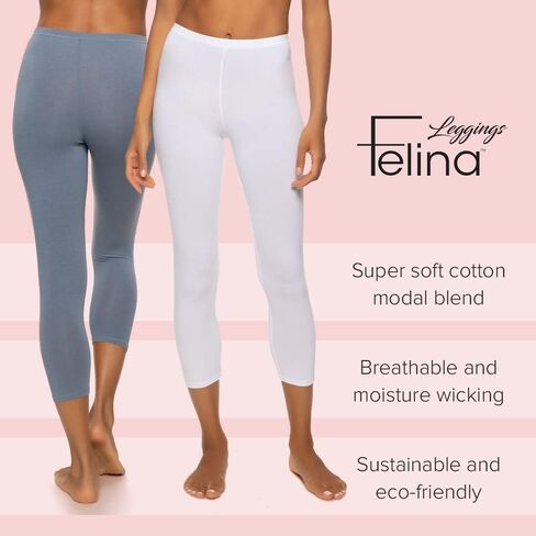 فيلينا | القطن Modal Capri Leggings 2-Pack | خفيف الوزن وناعم in Saudi Arabia