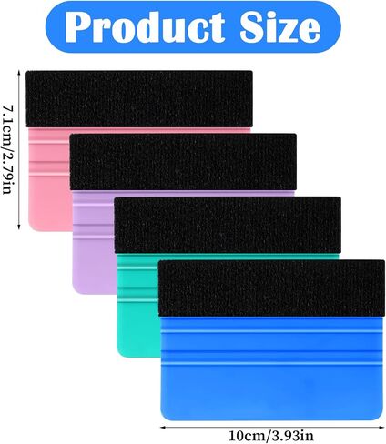 4 Pcs Squeegee for Vinyl, Felt Vinyl Squeegee Tool Wrap Tools Scraper Tool Kit for Craft Car Wrap Window Decal DIY Crafting in Saudi Arabia