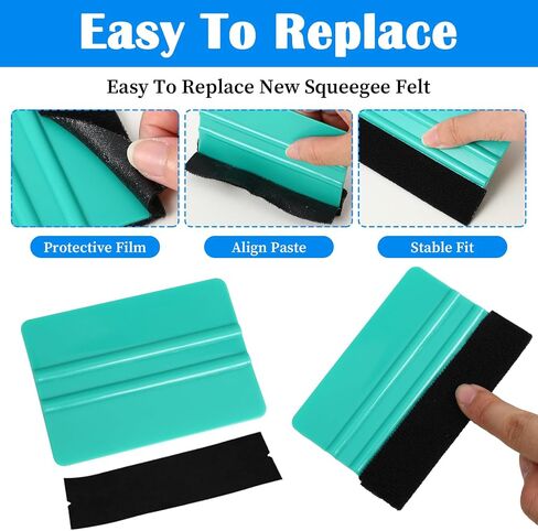4 Pcs Squeegee for Vinyl, Felt Vinyl Squeegee Tool Wrap Tools Scraper Tool Kit for Craft Car Wrap Window Decal DIY Crafting in Saudi Arabia