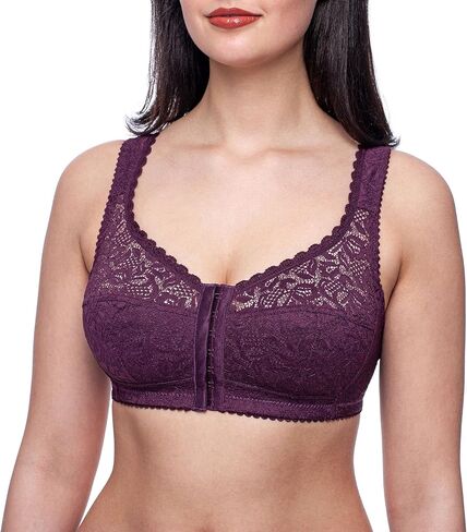 frugue Women's Front Closure Plus Size Mastectomy Wireless Bra in Saudi Arabia