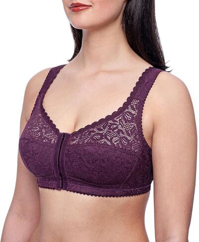 frugue Women's Front Closure Plus Size Mastectomy Wireless Bra in Saudi Arabia