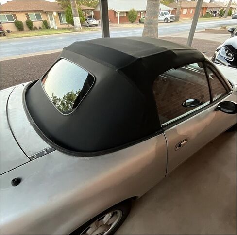 HECASA Convertible Soft Top Compatible with 1990-2005 Mazda Miata with Heated Glass Window, Replacement Soft Roof Black Cabrio Premium Grade Sailcloth Vinyl in Saudi Arabia