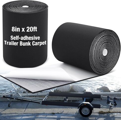 12in x 32ft Grey Boat Trailer Bunk Carpet with Adhesive, Marine Outdoor Polyester Marine Bunk Carpet for Boats Trailers and Ramps in Kuwait