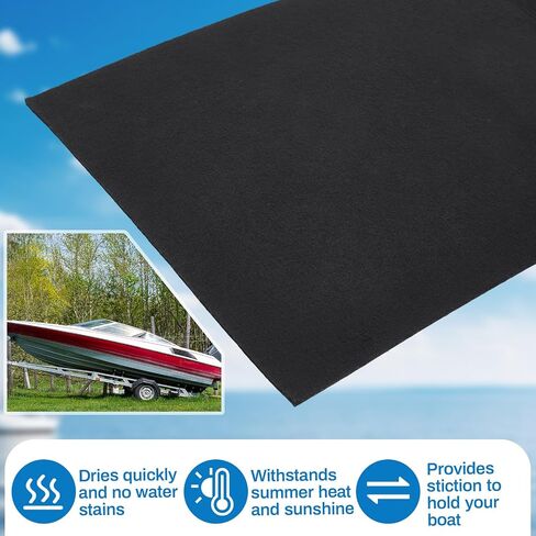 12in x 32ft Grey Boat Trailer Bunk Carpet with Adhesive, Marine Outdoor Polyester Marine Bunk Carpet for Boats Trailers and Ramps in Saudi Arabia