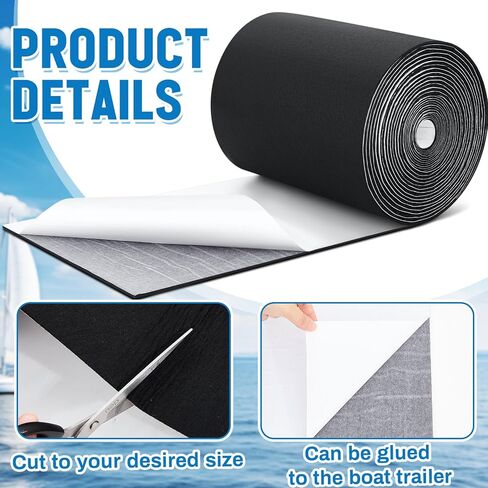 12in x 32ft Grey Boat Trailer Bunk Carpet with Adhesive, Marine Outdoor Polyester Marine Bunk Carpet for Boats Trailers and Ramps in Saudi Arabia