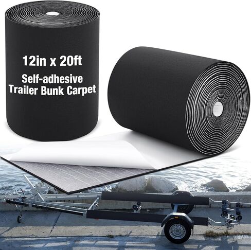 12in x 32ft Grey Boat Trailer Bunk Carpet with Adhesive, Marine Outdoor Polyester Marine Bunk Carpet for Boats Trailers and Ramps in Saudi Arabia