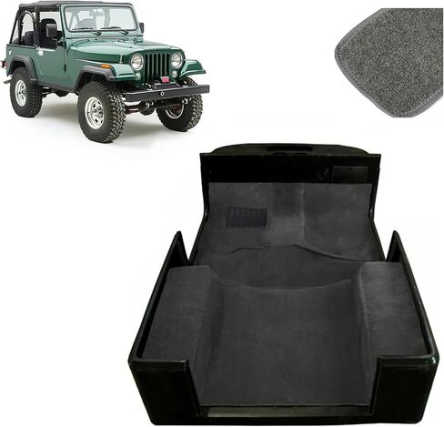 Kojem Gray Carpet Kit Compatible with 1986-1995 Jeep Wrangler YJ 2-Door Interior Carpet Pad Floor Mat Full Set 6Pcs Front Rear in Kuwait