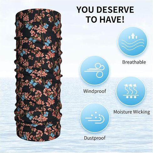 Rose Neck Gaiter for Men Women Seamless Bandana Fashion Face Scarf Mask Headwear Warmer Balaclava Head Wrap in Saudi Arabia
