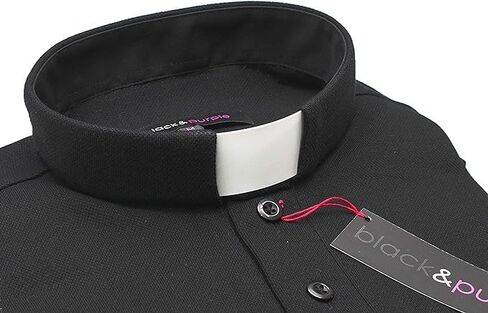 Scottish Thread Clerical Polo Shirt Short Sleeve in Black with Collar (X-Large) in Saudi Arabia