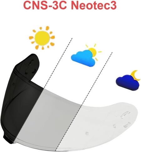 Neotec 3 Helmet Visor Replacement,UV Protective Scratch-Resistant Helmet Face Shield Windproof Visor Compatible with Neotec 3 (Photochromic Clear/Deep Black-Day&Night Use) in Saudi Arabia