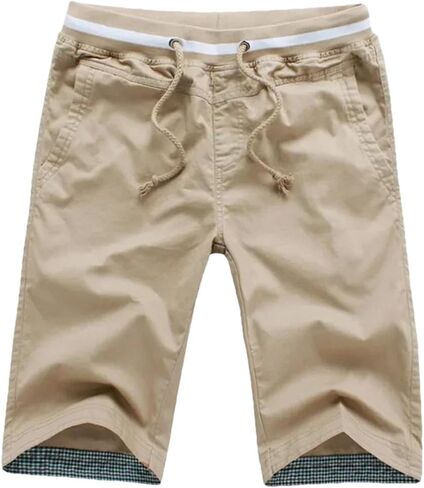 Fnfmrfmr Mens Cotton Shorts Beach Slim Fit Elastic Waistband Work Shorts Casual in Saudi Arabia