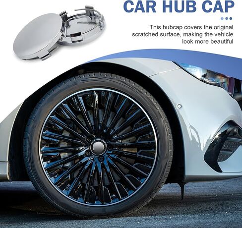 4 PCS Car Wheel Center Caps, 60MM/2.36In OD 56MM/2.2In ID, ABS Snap-in Vehicle Rim Hub Caps, Anti-Falling Rust-Proof Wheel Hub Decoration, Universal for SUV, Sedan, Truck(Silver) in Saudi Arabia