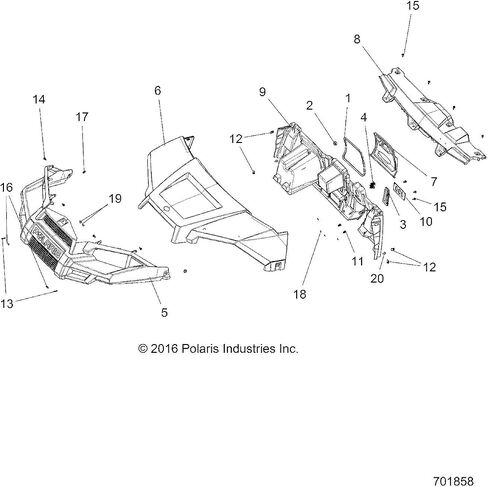 Polaris 2207401 K-Dash Panel UPR RGR EV INTL Part Ranger in Saudi Arabia