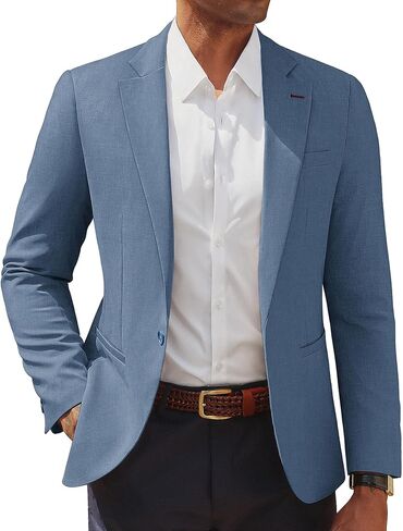 PJ Paul Jones Men's Nasual Blazer One Button Lightweight Sport Coats Solid Sucted Suit Build Suit Sucts in Saudi Arabia