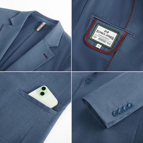 PJ Paul Jones Men's Nasual Blazer One Button Lightweight Sport Coats Solid Sucted Suit Build Suit Sucts in Saudi Arabia
