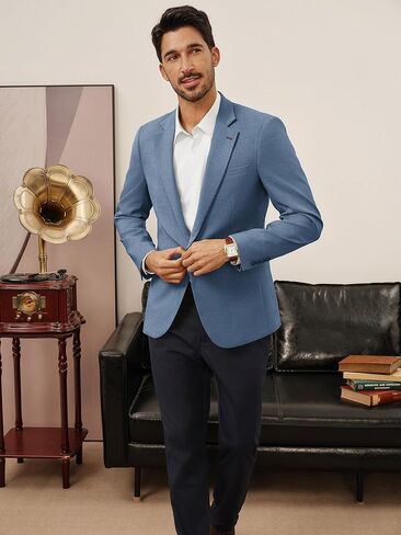 PJ Paul Jones Men's Nasual Blazer One Button Lightweight Sport Coats Solid Sucted Suit Build Suit Sucts in Saudi Arabia